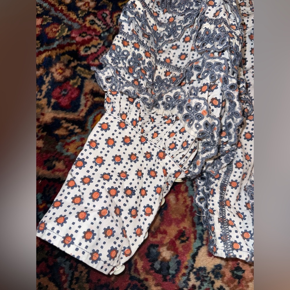 Millie Eyelet Ruffle Button Down Top - image 5